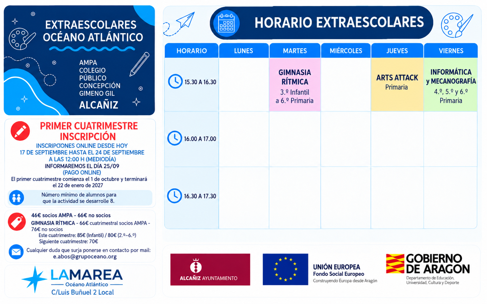 REPESCA · Extraescolares 26/27 - CEIP Concepción Gimeno Gil